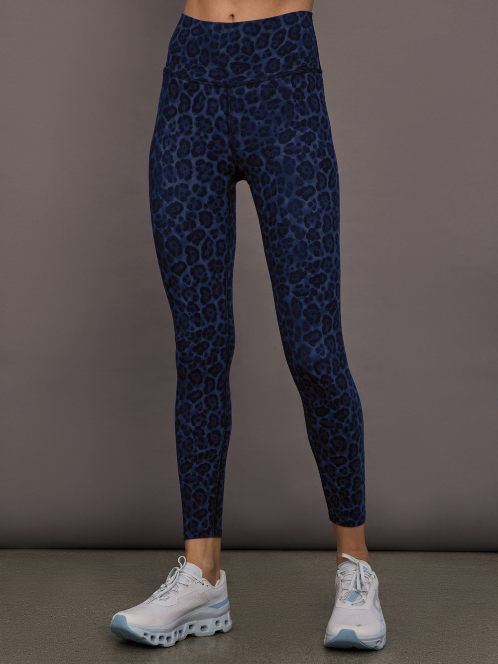 High Rise Legging in Melt - Navy Leopard