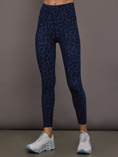 High Rise Legging in Melt - Navy Leopard