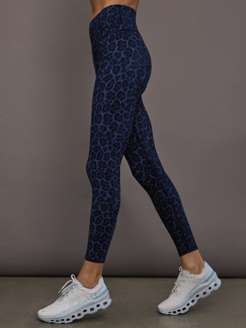 High Rise Legging in Melt - Navy Leopard