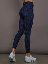High Rise Legging in Melt - Navy Leopard