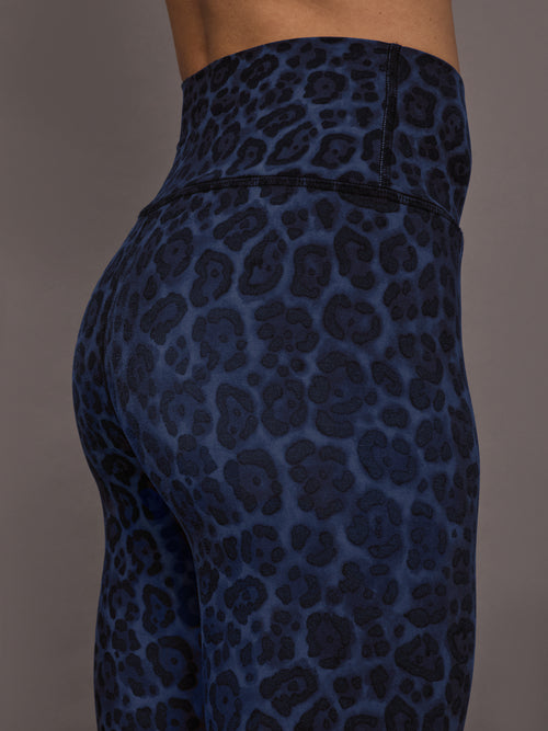 High Rise Legging in Melt - Navy Leopard
