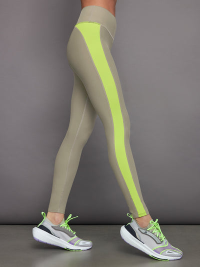 Colorblock Legging in Melt - Silversage / Acid Lime