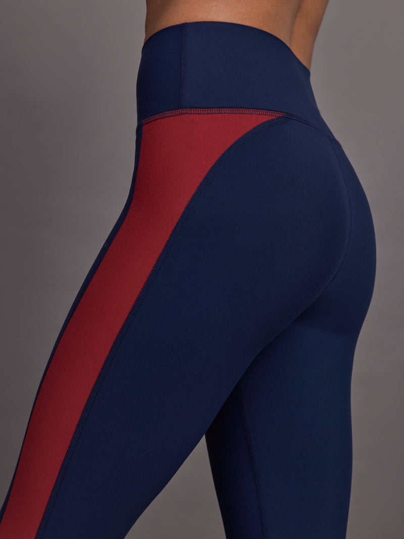 Colorblock Legging in Melt - Navy / Red Dahlia