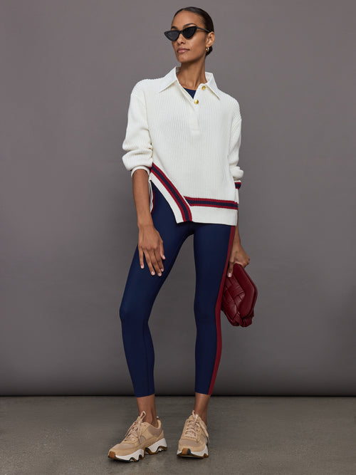 Colorblock Legging in Melt - Navy / Red Dahlia