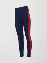 Colorblock Legging in Melt - Navy / Red Dahlia