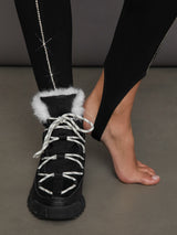 Stirrup Legging with Rhinestone Trim - Black