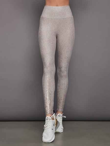 Foil Legging in Melt - Oatmeal Heather with Rose Gold Foil – Carbon38