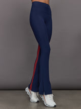 Colorblock Split Bootcut Legging in Melt - Navy / Red Dahlia