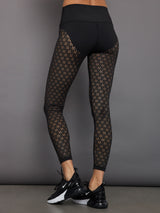 Laser Cut Legging in Diamond Compression - Black