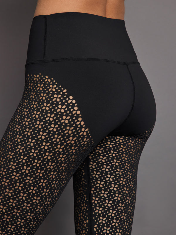 Women's Activewear Mesh Leopard Print Side Stripe Legging
