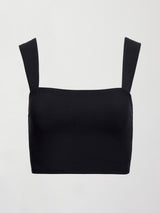 Square Neck Bra Top in Melt - Black