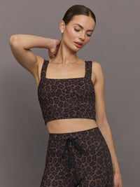Square Neck Bra Top in Melt - Leopard Print