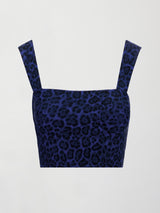 Square Neck Bra Top in Melt - Navy Leopard
