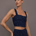 Square Neck Bra Top in Melt - Navy Leopard