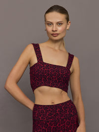 Square Neck Bra in Melt - Red Leopard