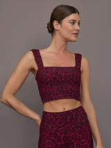 Square Neck Bra in Melt - Red Leopard