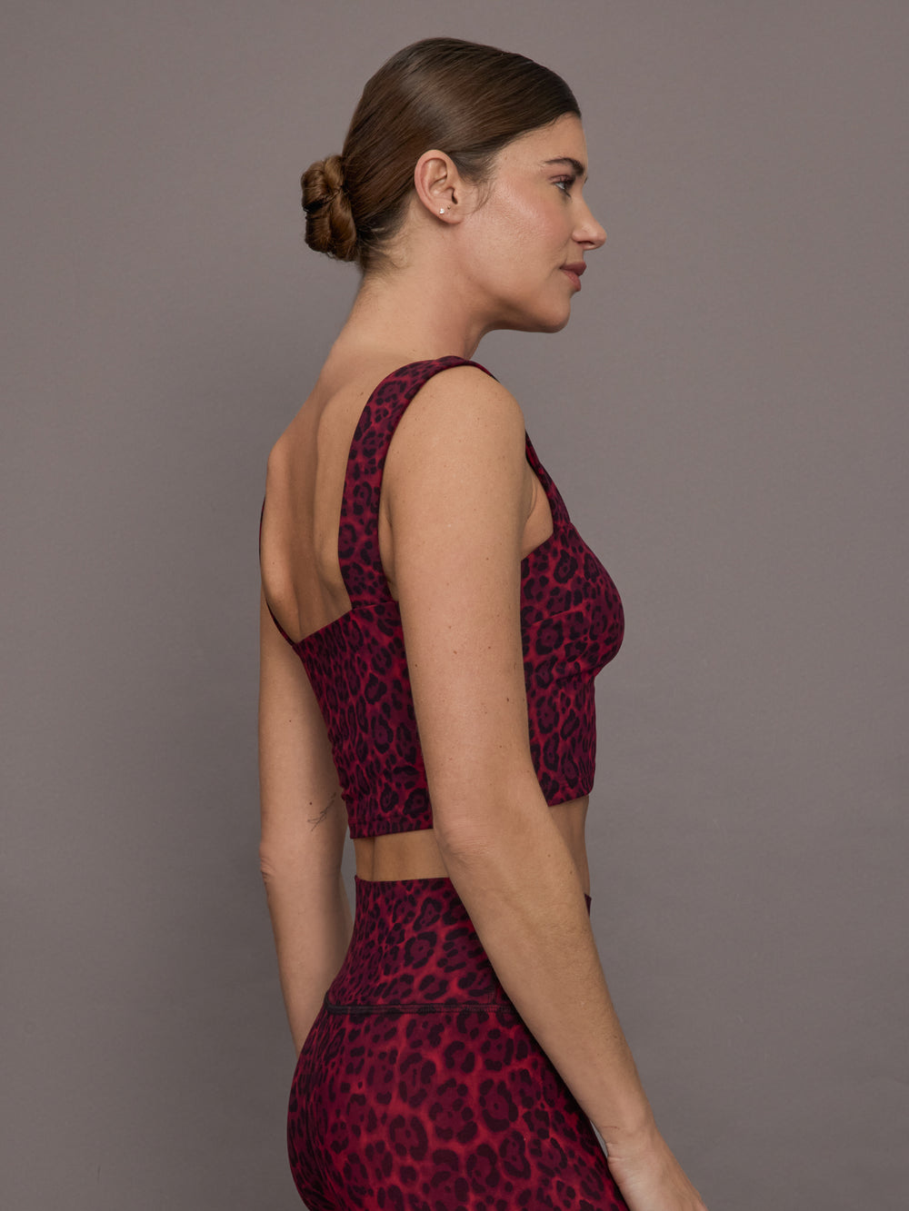Square Neck Bra in Melt - Red Leopard