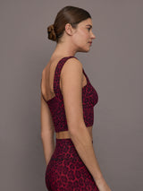 Square Neck Bra in Melt - Red Leopard