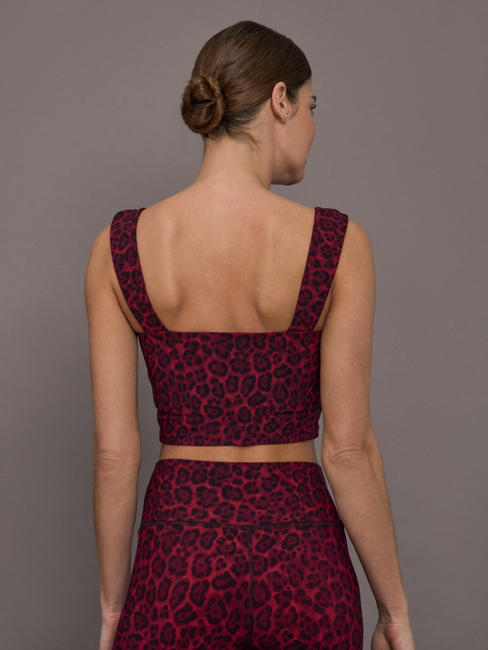 Square Neck Bra in Melt - Red Leopard