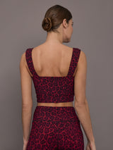 Square Neck Bra in Melt - Red Leopard