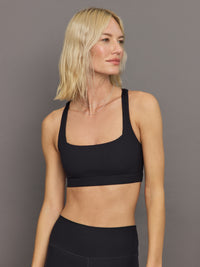 Racerback Bra in Ribbed Melt - Black