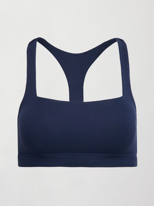 Racerback Bra in Ribbed Melt - True Navy