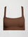 Flat lay of Racerback Bra in Ribbed Melt Cocoa Brown with square neckline and racerback straps.