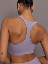 Racerback Bra in Ribbed Melt - Lavender Grey