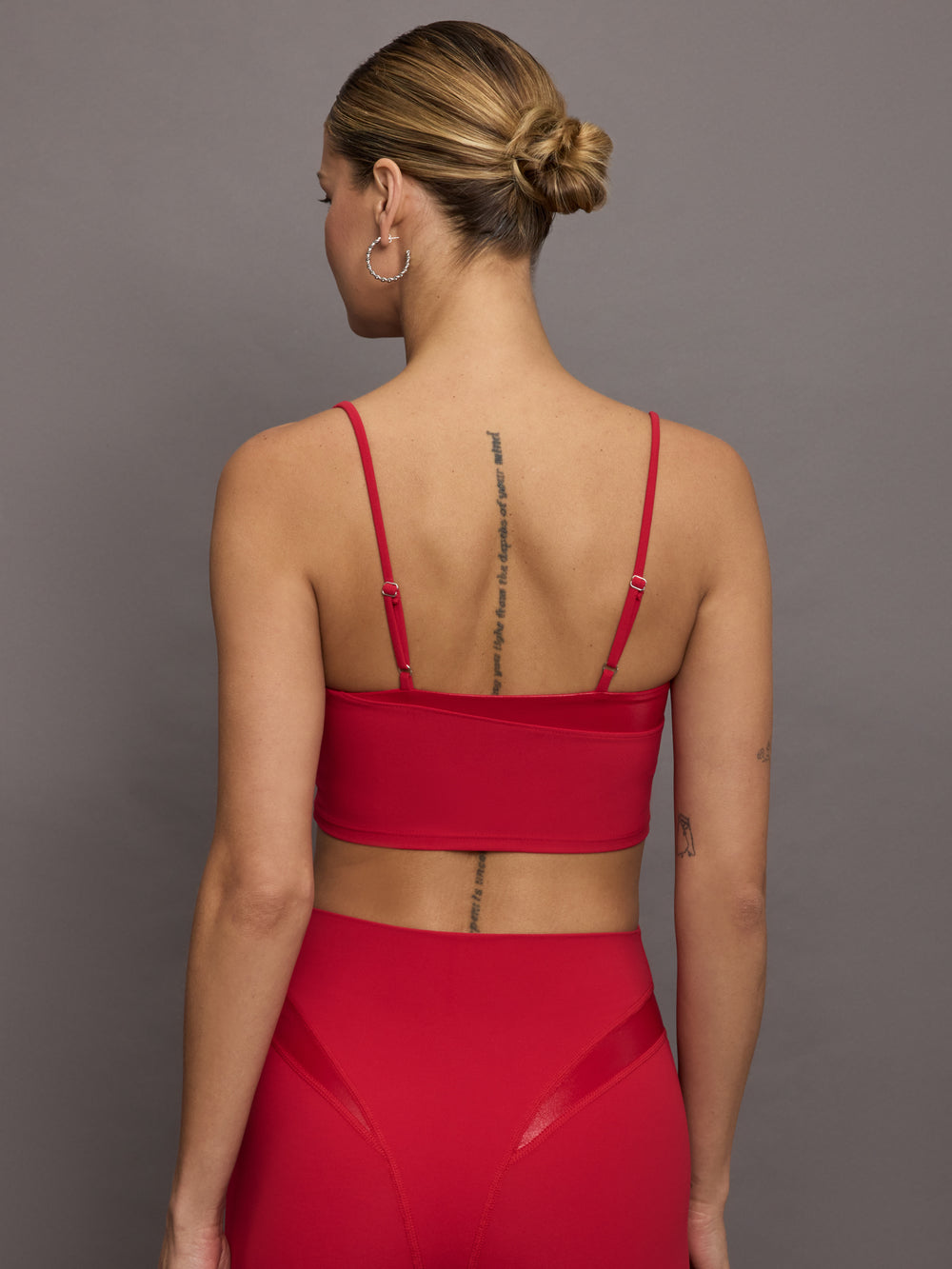 Spliced Colorblock Shine Bra in Melt - Crimson Red