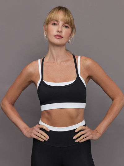 Double Layered Contrast Bra in Melt - Black/White