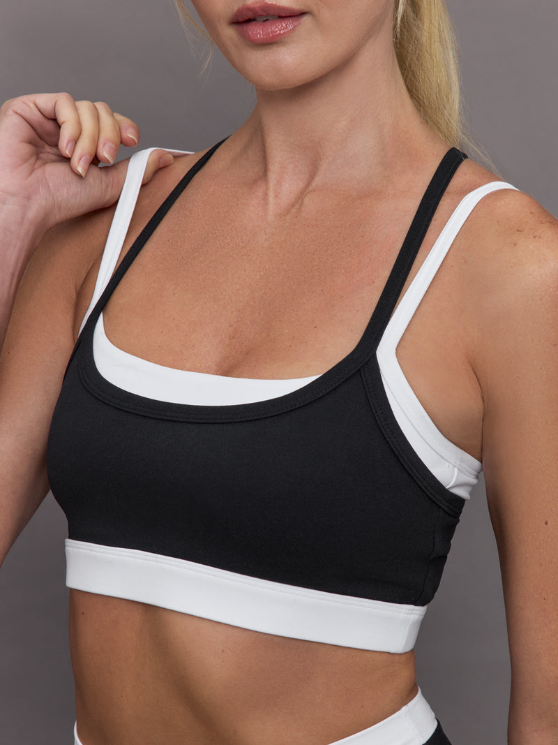 Double Layered Contrast Bra in Melt - Black/White