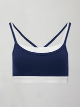 Double Layered Contrast Bra in Melt - Navy/White