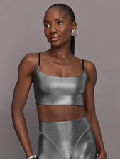 Liquid Metallic Scoop Bra