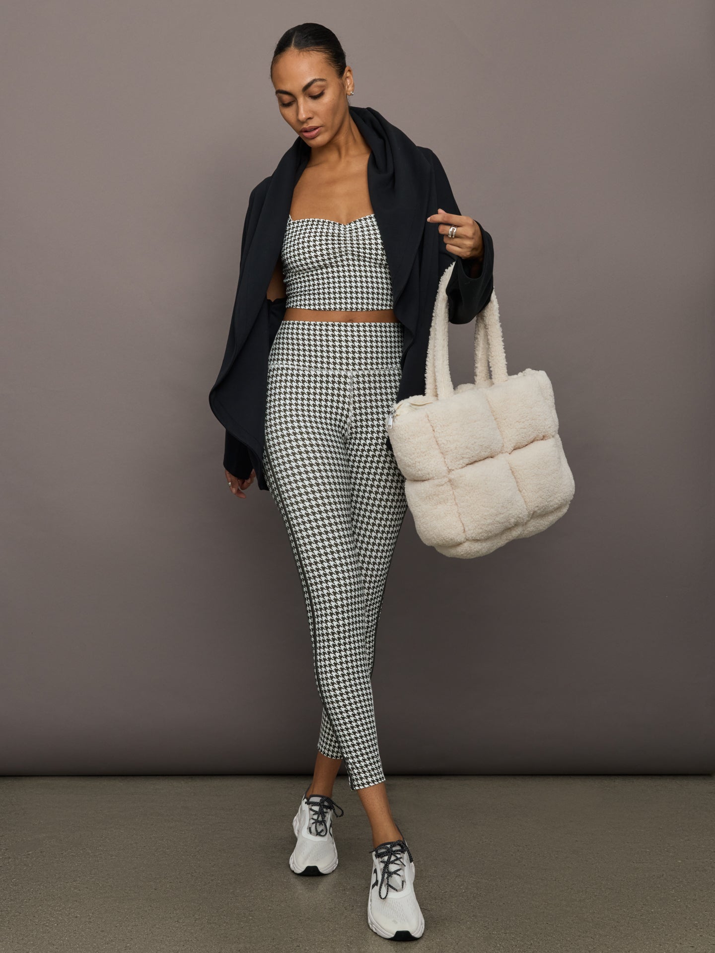 Houndstooth Legging - Ivory / Faded Black – Carbon38
