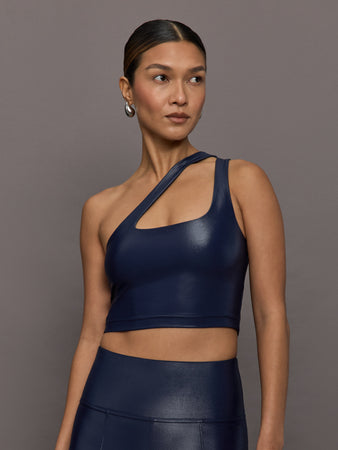 One Shoulder Bra Top in Takara Shine