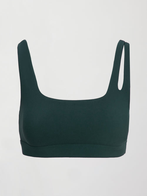 Flat lay of the Cutout Bra in Melt Forest, front view.