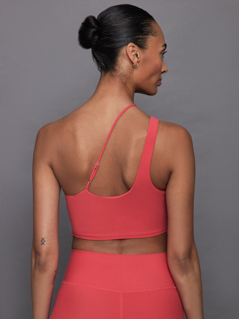 One Shoulder Convertible Bra Top in Melt - Tomato