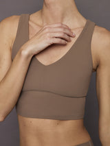 V-Neck Longline Bra in Melt - Caribou