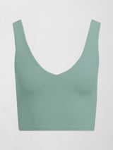 V-Neck Longline Bra in Melt - Granite Green