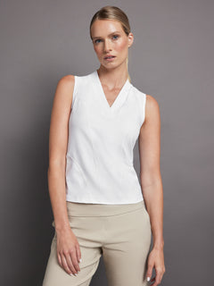 Wrap Neck Tank - White