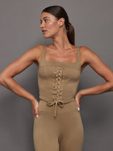 Stretch Twill Corset - Khaki