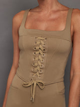 Stretch Twill Corset - Khaki