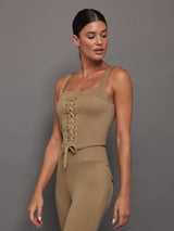 Stretch Twill Corset - Khaki