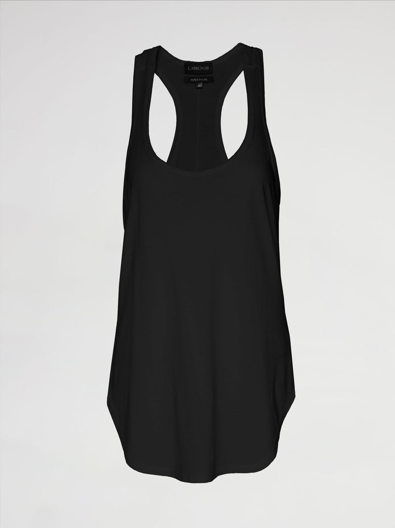 Long RacerBack Tank - Black – Carbon38