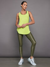 Long RacerBack Tank - Acid Lime