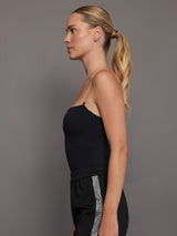 Corset Tank with Rhinestone Straps - Black