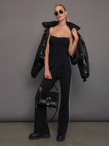 Corset Tank with Rhinestone Straps - Black