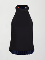 Pleated Back Tank in Melt - Black / Navy