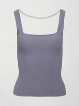 Pearl Necklace Tank - Lavender Grey