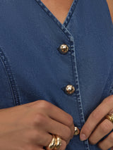 Chambray Vest - Medium Wash